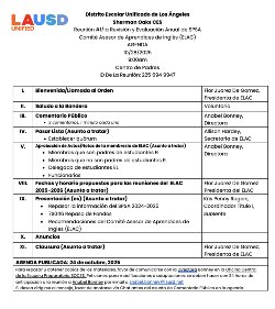 ELAC Meeting SP